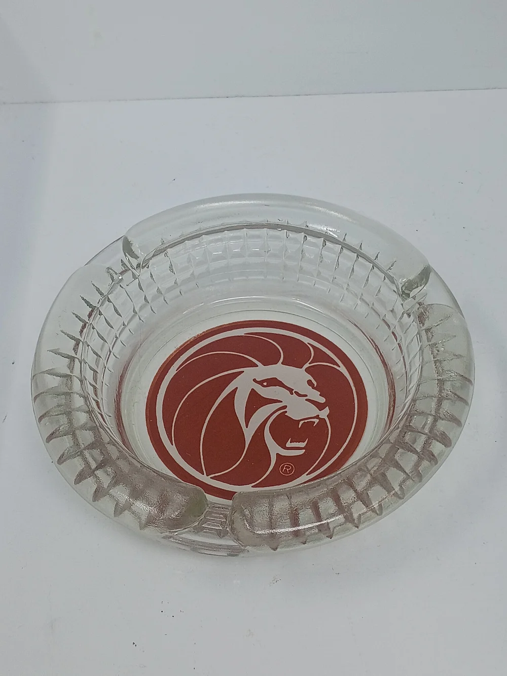 Vintage MGM Grand Hotel Ashtray with Red Lion Emblem